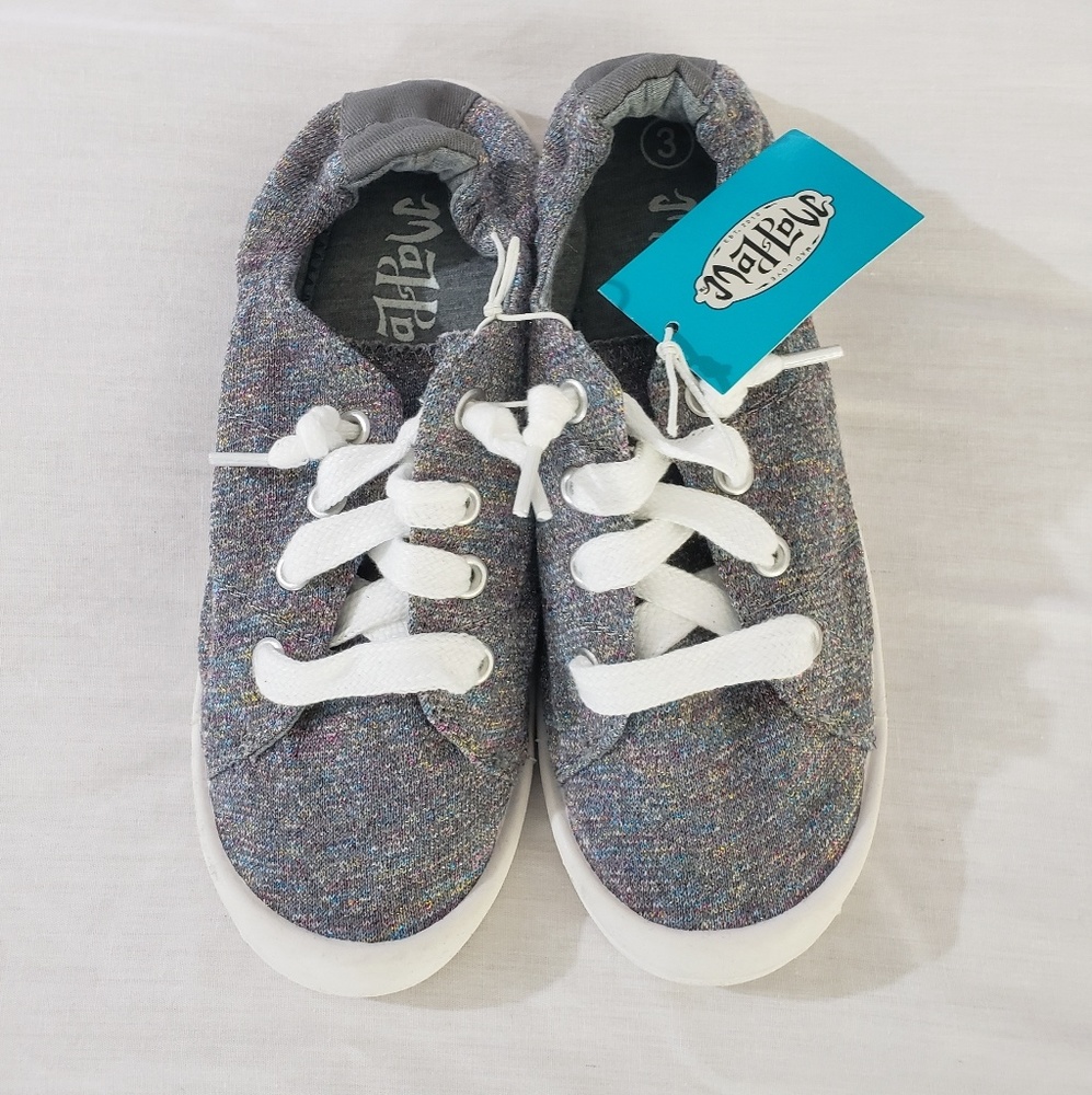 Girl's Mad Love Metallic Canvas Sneakers Gray